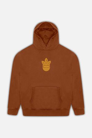 Leaf Logo Hood in Bark Brown