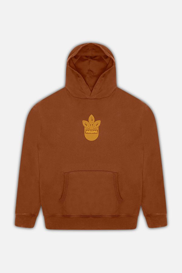 image of Leaf Logo Hood in Bark Brown