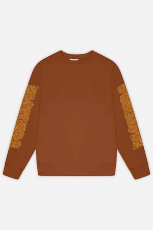 Overgrown Logo Sweatshirt in Bark Brown