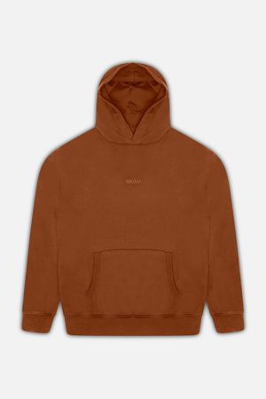 Basic Logo Hood in Bark Brown