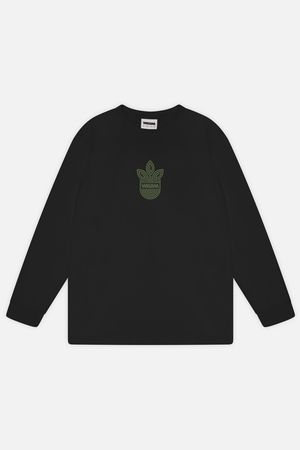 Leaf Logo Long Sleeve in Black