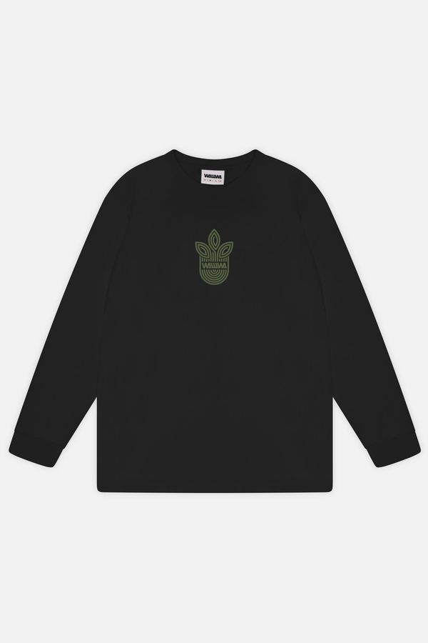 image of Leaf Logo Long Sleeve in Black
