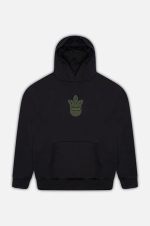Leaf Logo Hood in Black