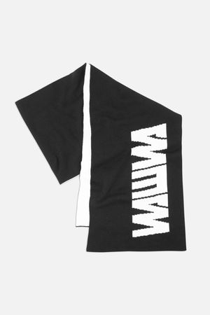 Recycled Logo Scarf in Black and White