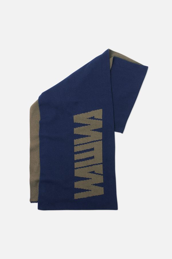 image of Recycled Logo Scarf in Petrol and Khaki