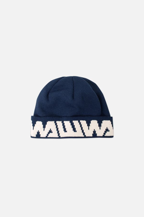 image of Recycled Logo Beanie in Petrol and White