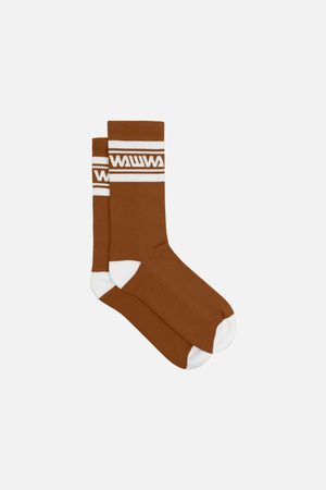 Organic Sport Socks in Bark and White