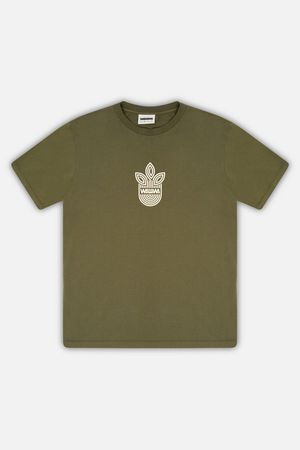 Leaf Logo T-Shirt in Khaki Green