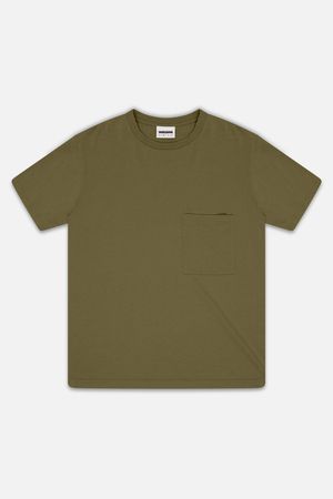 Pocket T-Shirt in Khaki Green