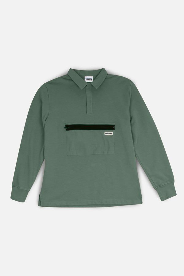 image of Jonah Organic Rugby Sweatshirt in Sage