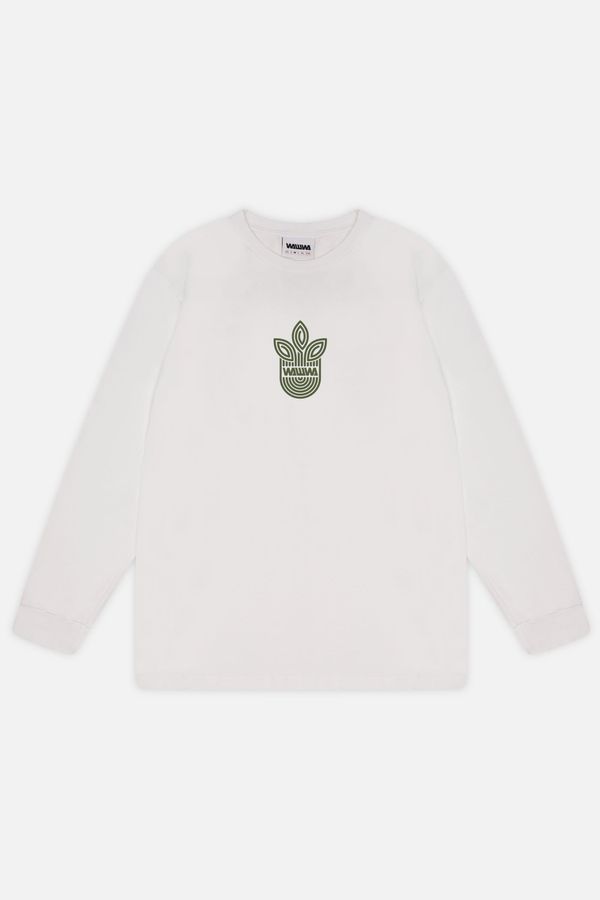 image of Leaf Logo Long Sleeve in White