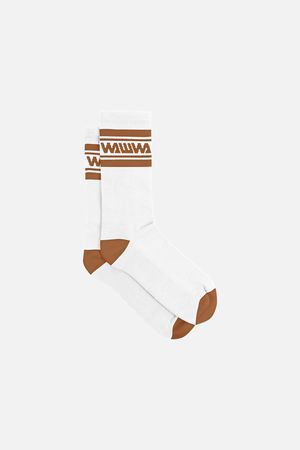 Organic Sport Socks in White and Bark