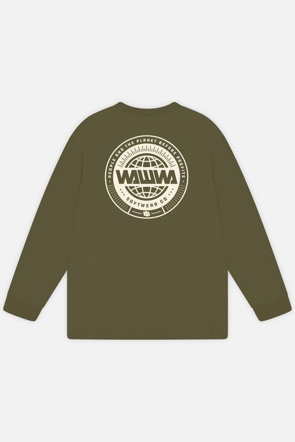 image of Circle Logo Long Sleeve in Khaki Green