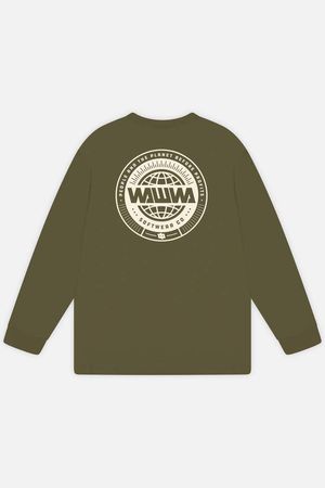 Circle Logo Long Sleeve in Khaki Green