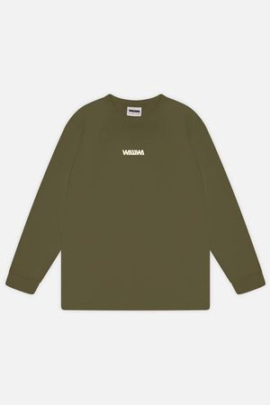 Logo Long Sleeve in Khaki Green