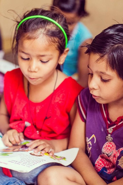 children of artisans at Daughters of the Ganges in India