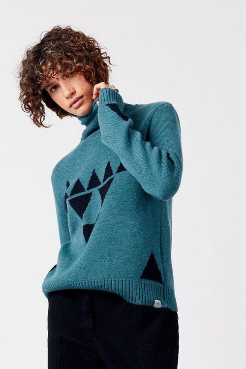 alice womens merino wool jumper in pine