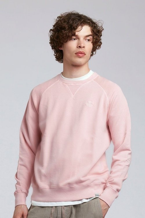 anton mens vegan organic cotton sweatshirt in pink salted grapes