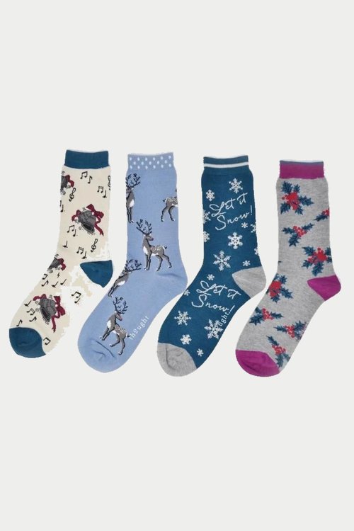 carole bamboo christmas socks 4 pack gift box