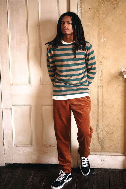 carpenter mens organic cotton trousers in lion brown