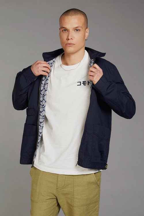 man wearing jo-dirt organic cotton jacket