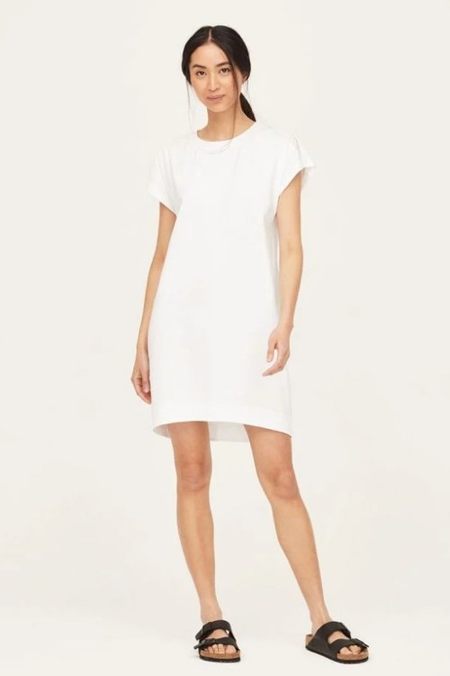 cocoon organic cotton white mini tshirt dress