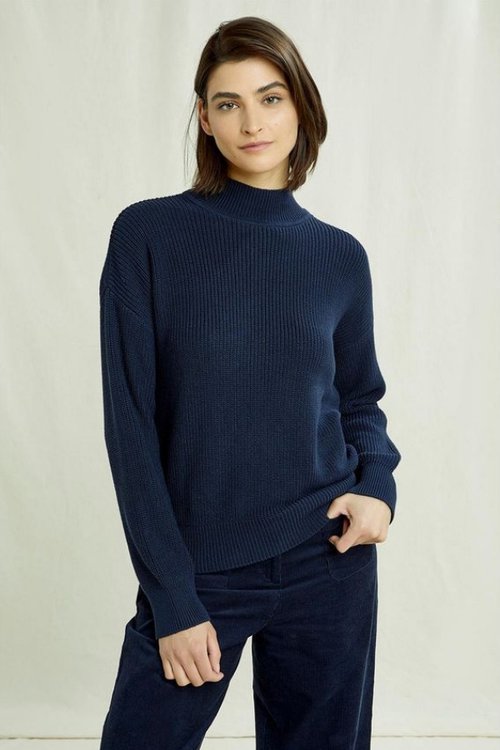 cody womens organic cotton jumper in navy