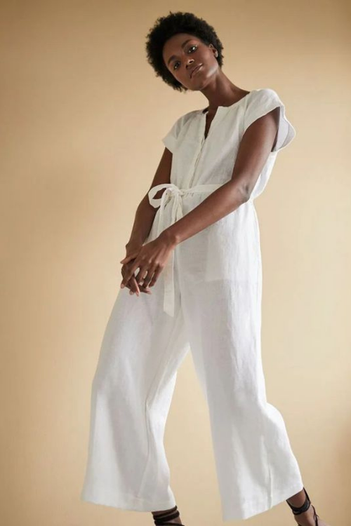 erin hemp jumpsuit in white