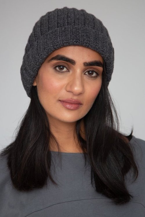ethically made giselle wool hat in dark grey