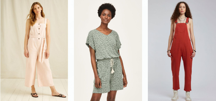 ethical sustainable jumpsuits playsuits dungarees for summer 2021