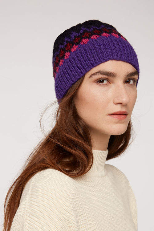 fairisle ethically made wool hat