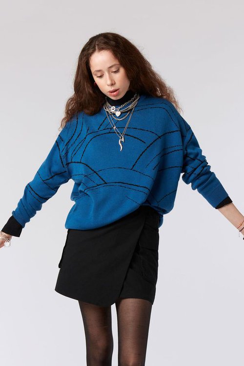 gabrielle womens merino wool and tencel jumper in ocean