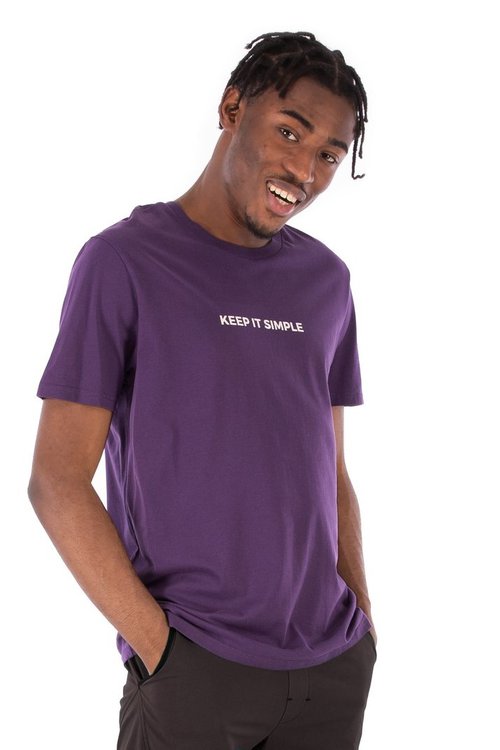 organic cotton keep it simple tee in plum for men