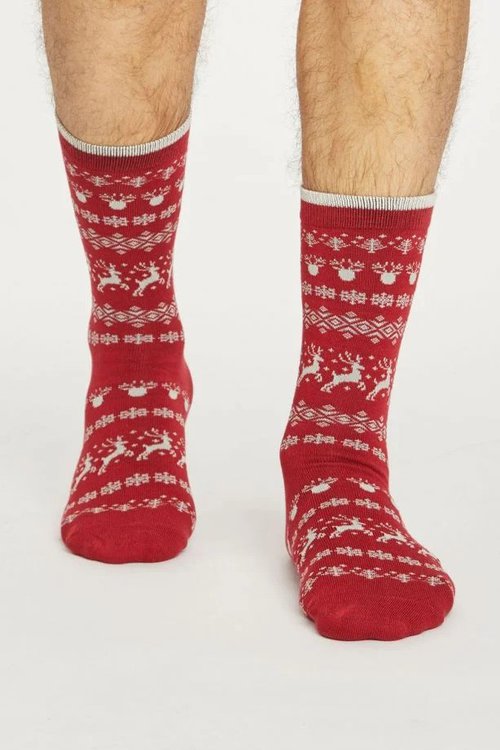 mens festive reindeer bamboo socks