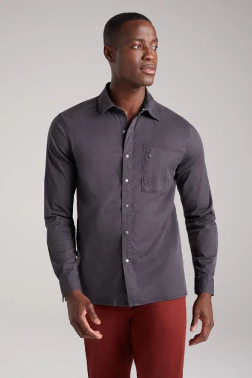 Mens Sustainable Evolution Active Bamboo Shirt in Charcoal