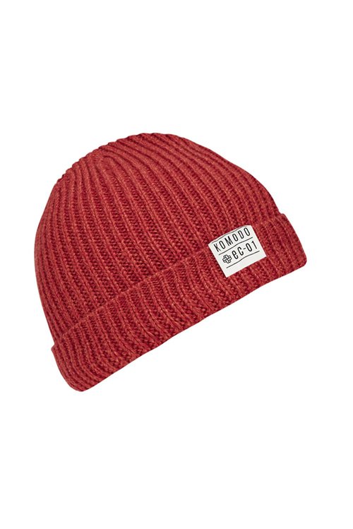 merino wool beanie in red for men