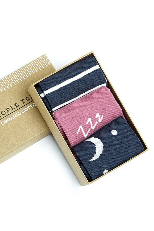 set of three organic octton nightwear socks
