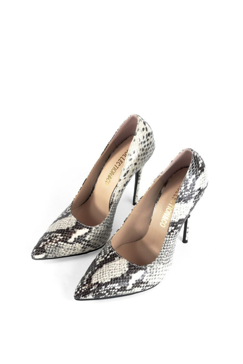 office outfit saina snake effect court shoes