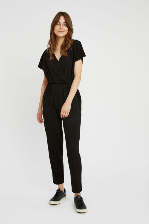 oliana organic cotton jumpsuit in black
