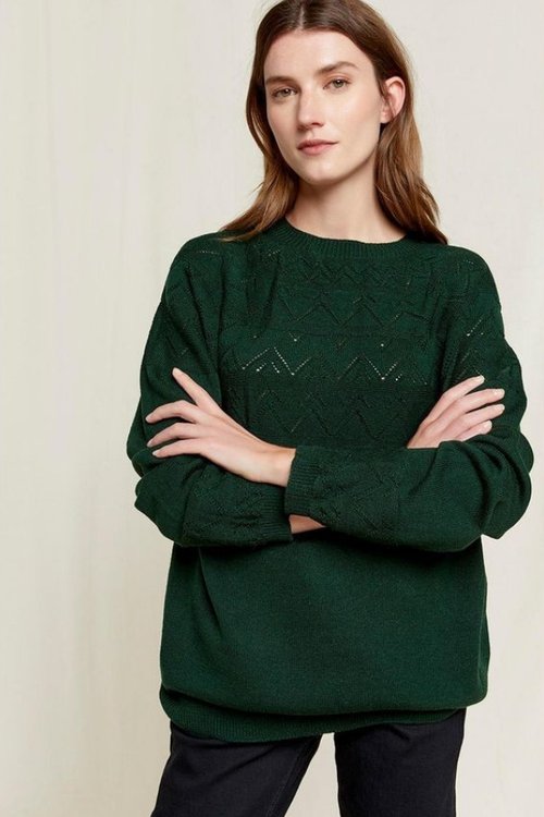 penelope womens merino wool jumper in green