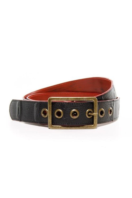 recycled fire hose and leather belt for men