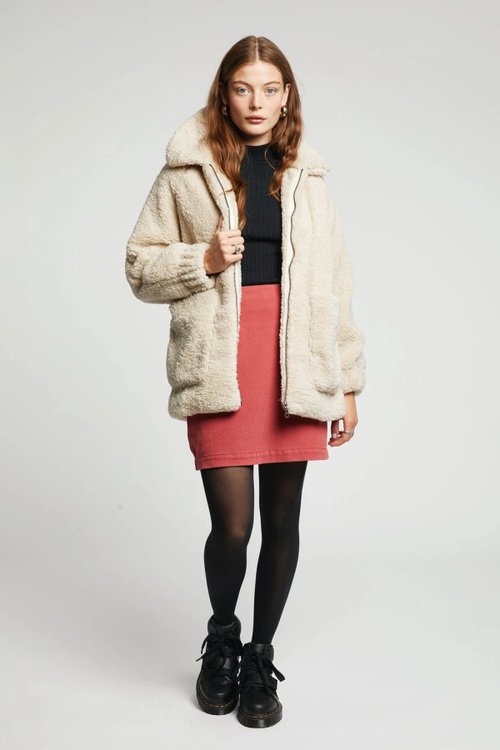 recycled pet jacket snow rabbit in white sand