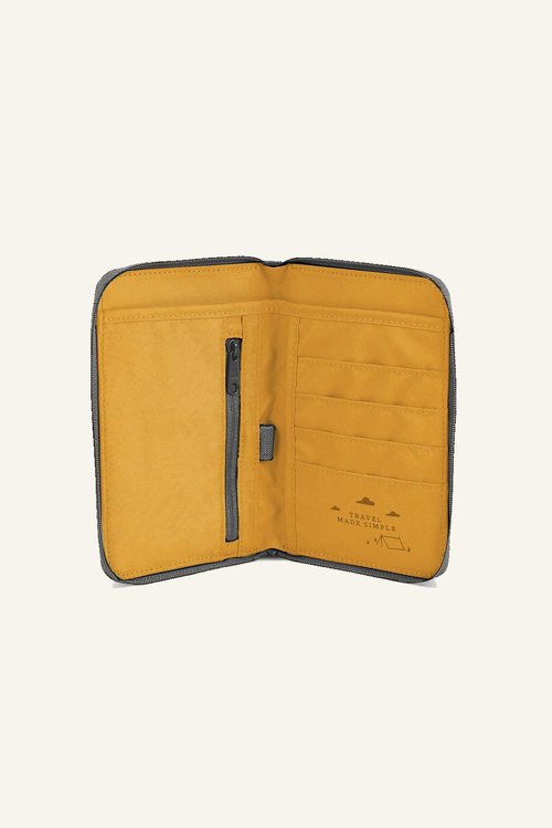 recycled polyester travelwallet in graphite by millican