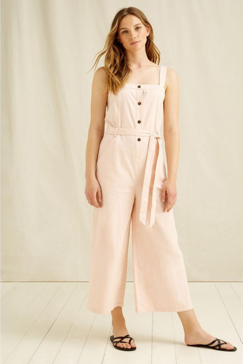 Rena organic cotton jumpsuit in pale pink