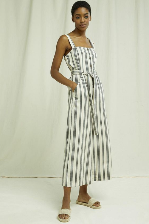 rena organic cotton striped jumpsuit