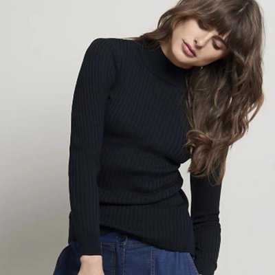 black roll neck top