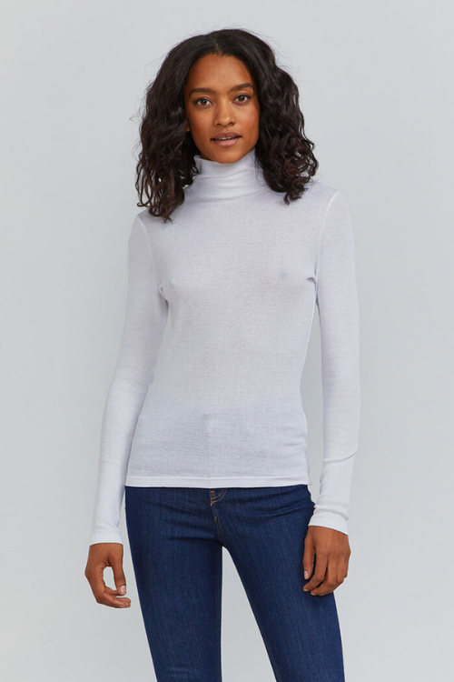 roll neck in white