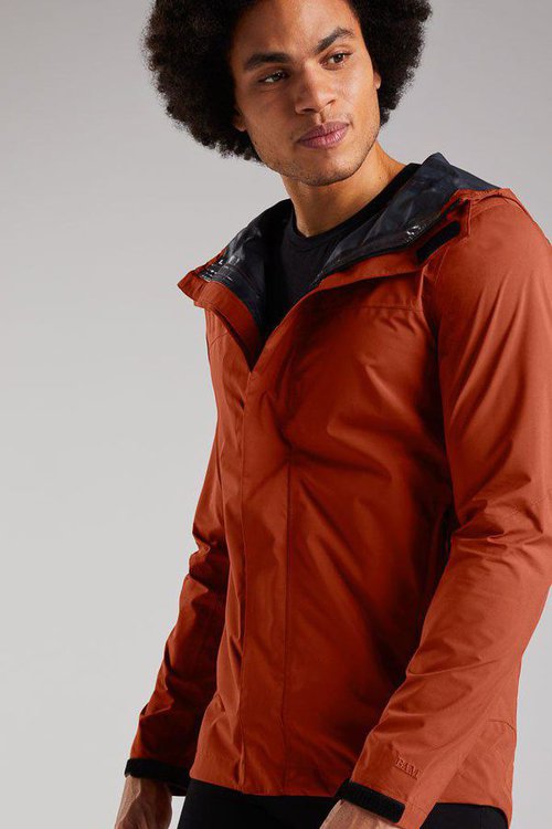 rowtor mens waterproof recycled jacket in orange