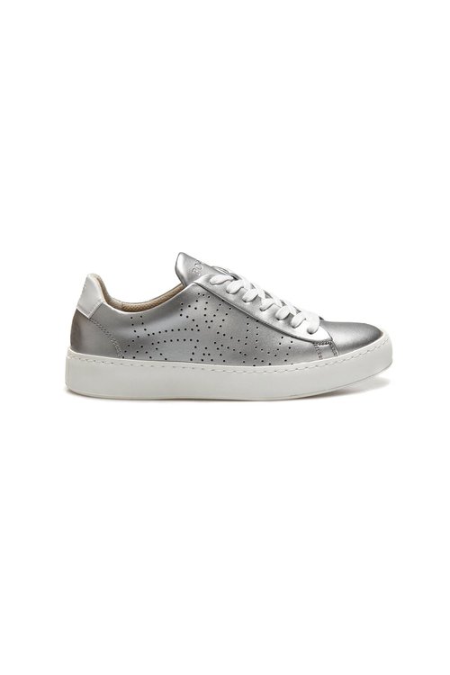 silver vegan apple skin sneakers