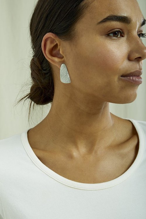 ethical fair trade wing stud earrings in silver